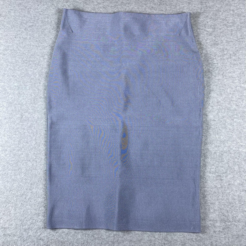 Wow Couture Skirt‎ Womens Medium Blue Bodycon Pencil High Waist Knit Stretch
